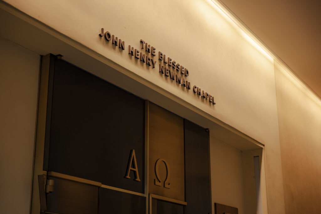Entrance to the John Henry Newman Chapel at The Catholic Center at NYU